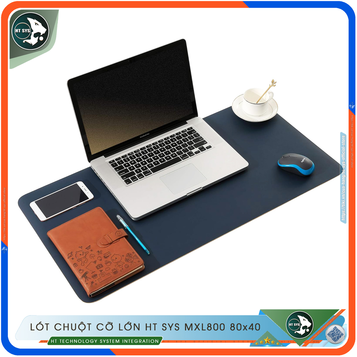Lót Chuột HT SYS - Miếng Lót Chuột 80x40 Và 90x45 - Chất Liệu PU Cao Cấp, Sử Dụng 2 Mặt Tiện Lợi - Chống Trơn Trượt, Chống Nhăn - Hàng Chính Hãng