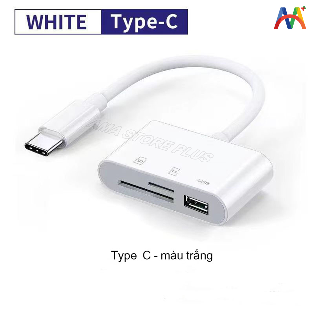 Đầu đọc Thẻ nhớ Type C/Micro USB 3 trong 1 TF + SD +USB 2.0