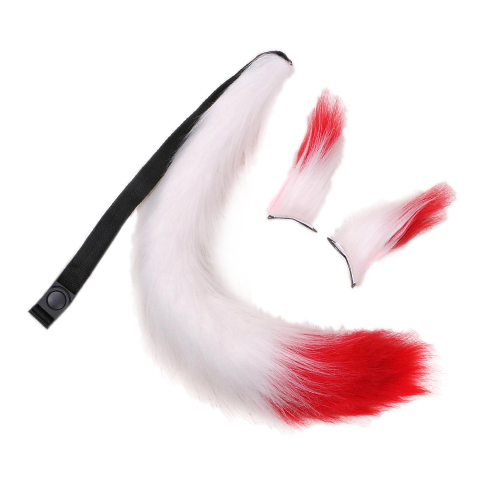 Faux Ears and Tail Set Fancy Dress Costume for Birthday Carnival Party