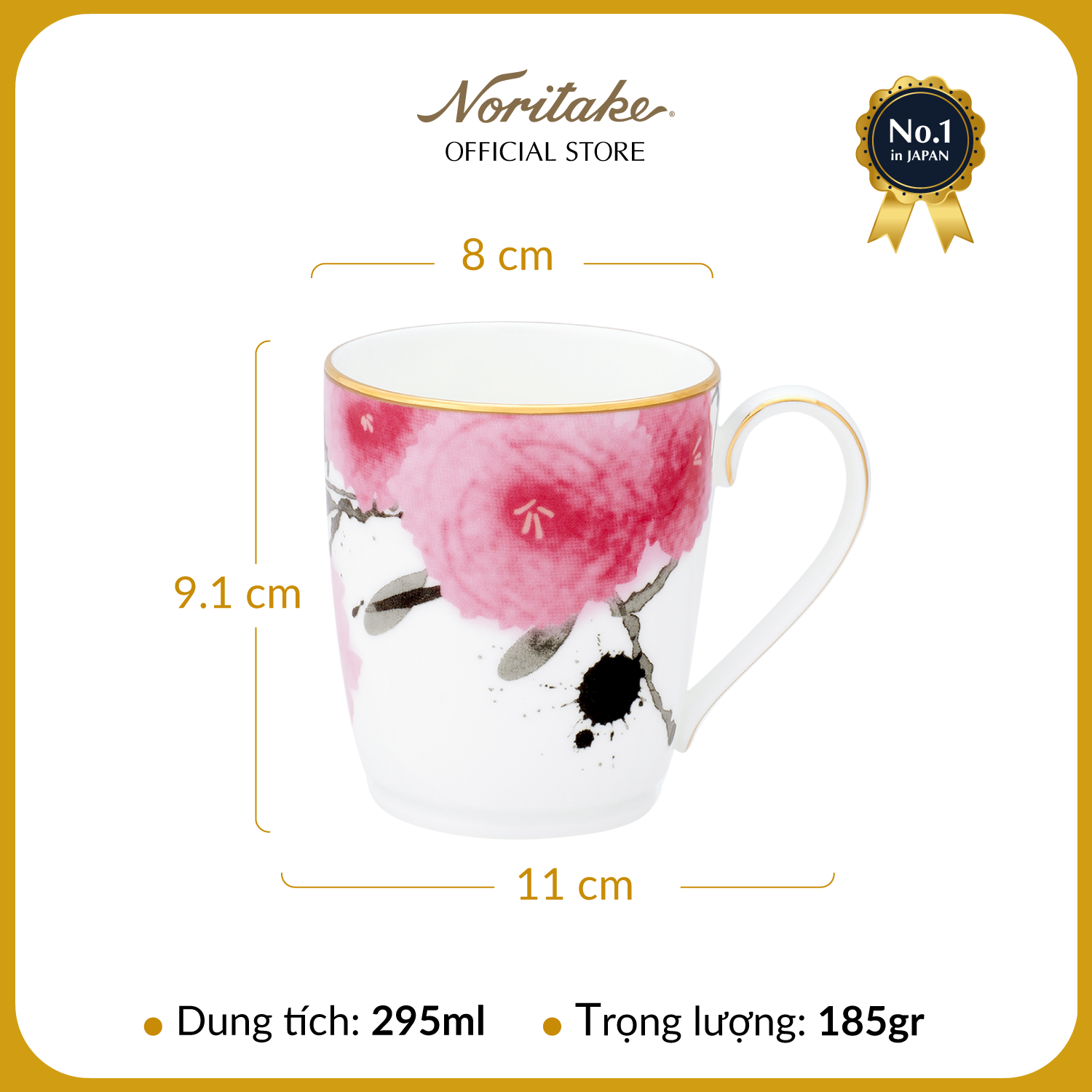 Cốc uống nước/ Cốc uống cà phê Noritake dòng Yae sứ xương cao cấp