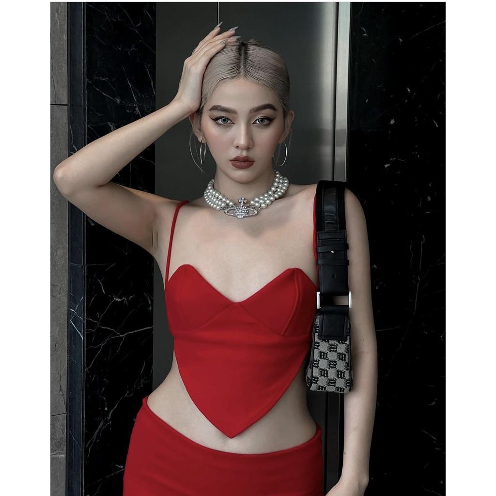 Set áo croptop thiết kế kiểu nữ chân váy ôm body chất thun cao cấp mềm mại cá tính hot trend carrotxinhdep