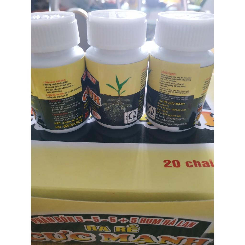Combo 3 chai phân bón ra rễ cực mạnh 5-5-5+5 HUM Hà lan - chai 30ml