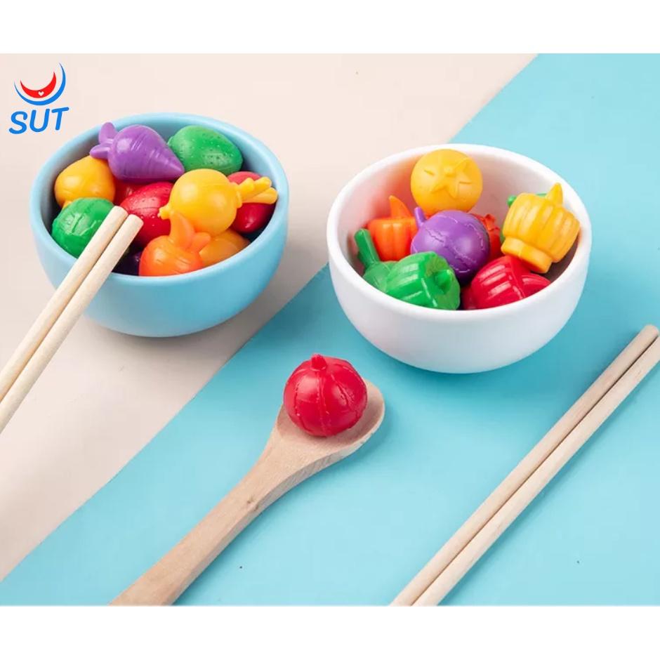 Đồ Chơi Luyện Gắp Đũa Và Thìa Theo Phương Pháp Montessori Cho Bé - Đồ Chơi Gỗ