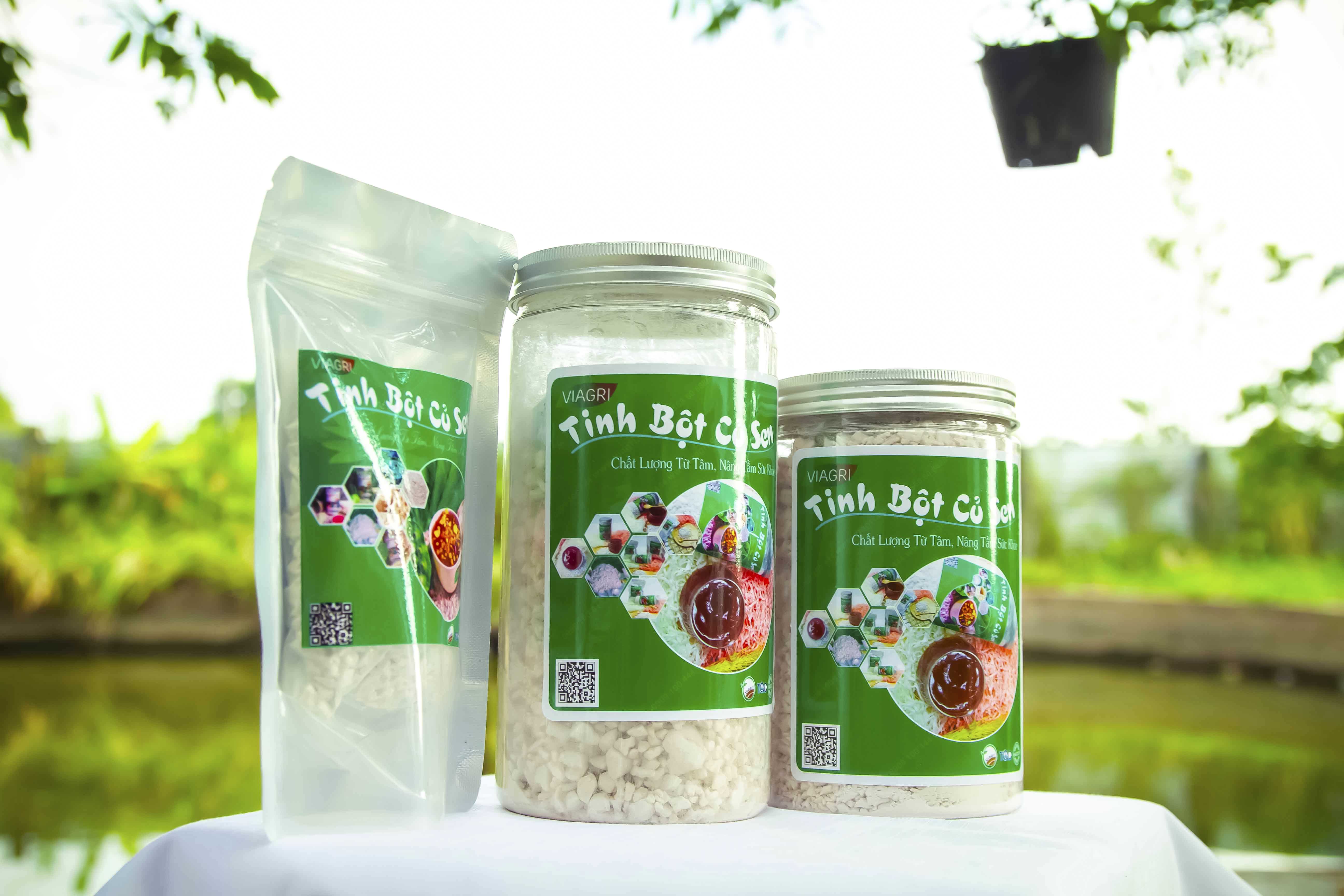 SẢN PHẨM OCOP, Tinh Bột Củ Sen nguyên chất Viagri làm từ 100% củ sen tươi nguyên chất thanh nhiệt, làm bánh, nấu soup, giảm cân healthy