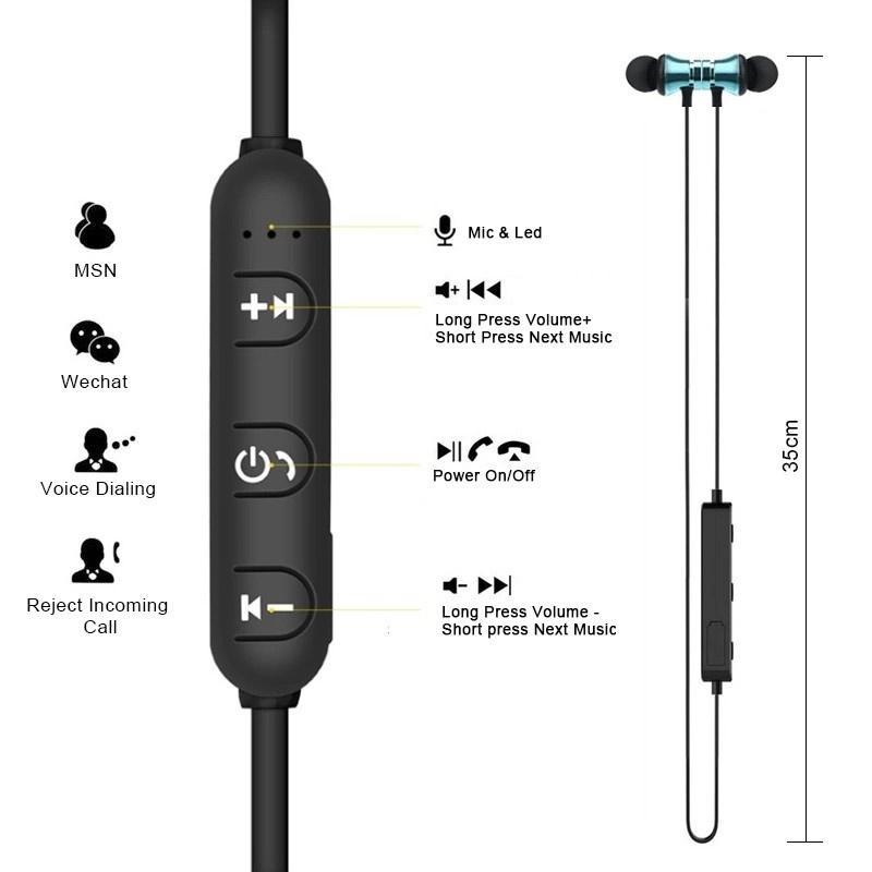 Tai Nghe Thể Thao XT11 Kết Nối bluetooth Âm Thanh Siêu Trầm Có Nam Châm Thiết Kế Đeo Cổ Tiện Dụng