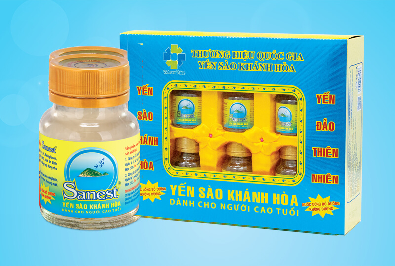 NƯỚC YẾN SÀO KHÁNH HÒA SANESTNGƯỜI CAO TUỔI KIÊNG ĐƯỜNG 70ML, HỘP 6 LỌ