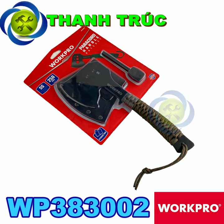 Rìu cắm trại, tay quấn dây dù kích thước 250mm Workpro WP383002