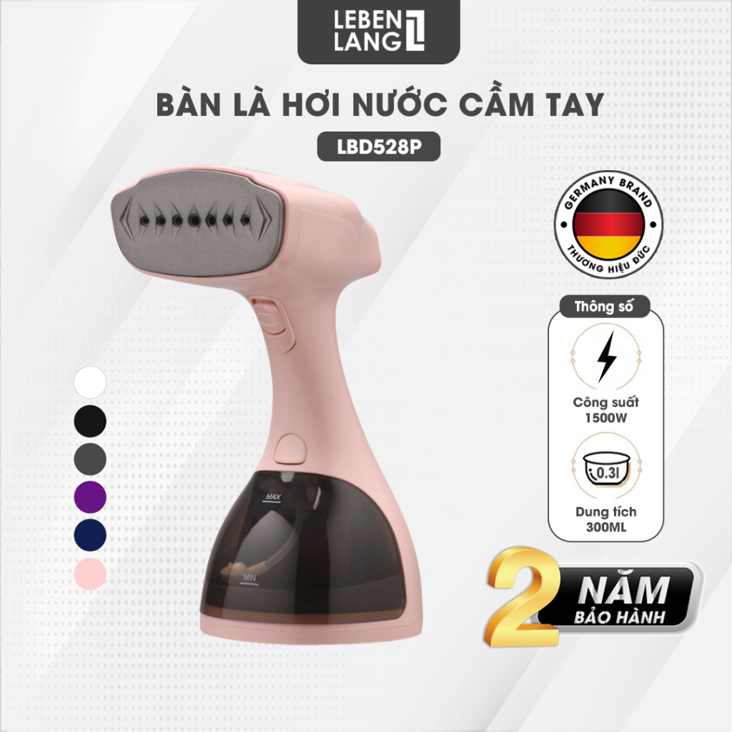 Bàn Ủi Hơi Nước Cầm Tay Lebenlang LBD528 Du Lịch, Công Suất 1500W - 300ML, Hàng Chính Hãng