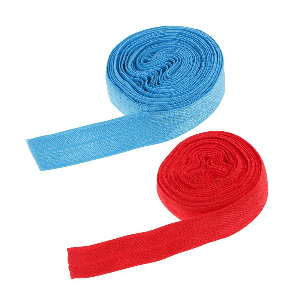 2pcs 2.7m 15mm Stretch Elastic Spandex Satin Band Lace Dress DIY Sewing Trim