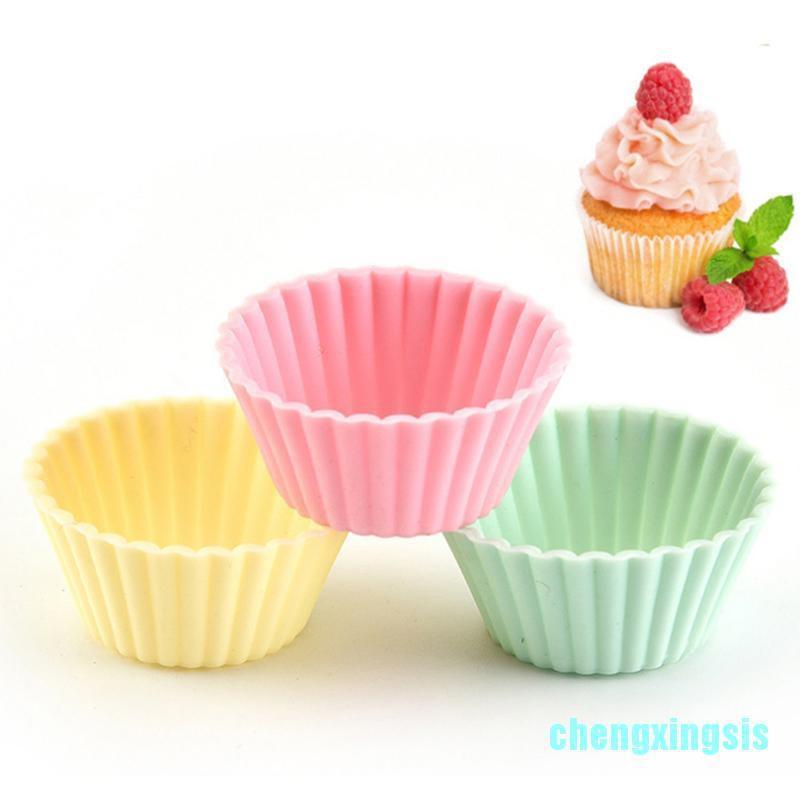 Combo 5 khuôn silicon tròn 7cm nướng bánh cupcake