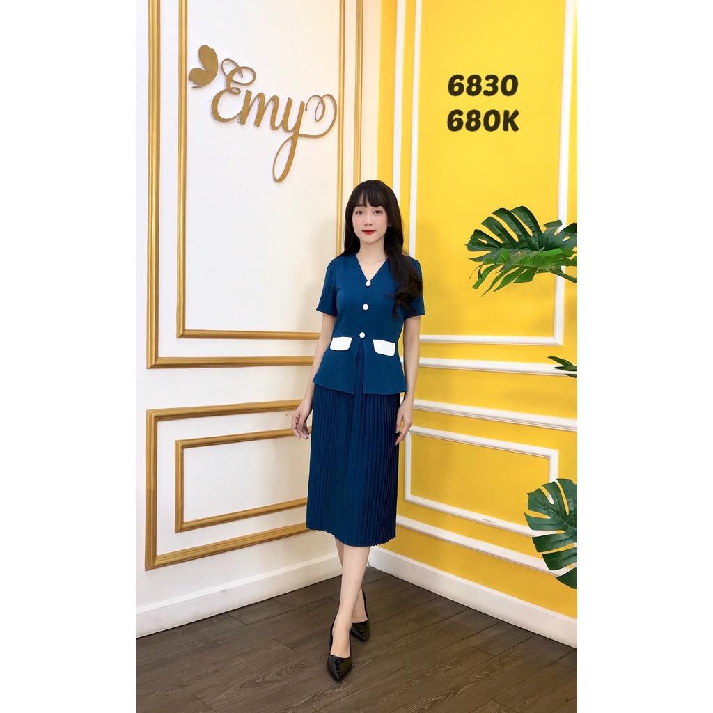 Đầm EMY EM6830 Body Peplum Dập Ply