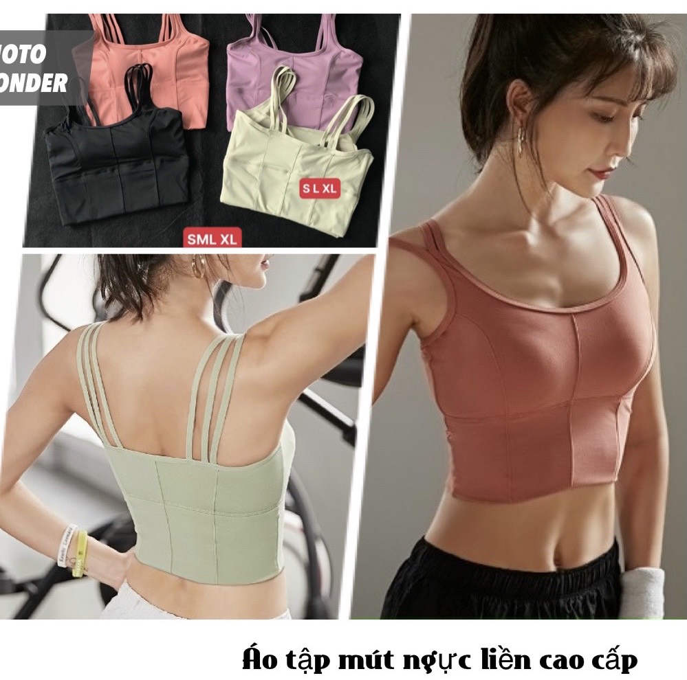 Áo bra áo tập gym yoga thể thao nữ chống sốc - áo bra cao cấp mút ngực may liền