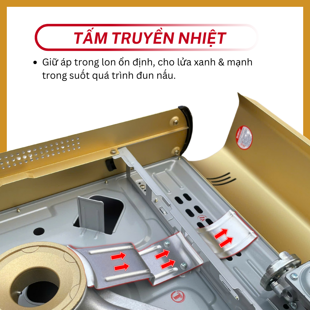 Bếp Gas Mini Cao Cấp Thân Nhôm Alu-m I Van Nam Châm Ngắt Gas An Toàn - Giải Pháp Chống Nổ│Công Suất Mạnh 4.0 kW│Hàng Chính Hãng