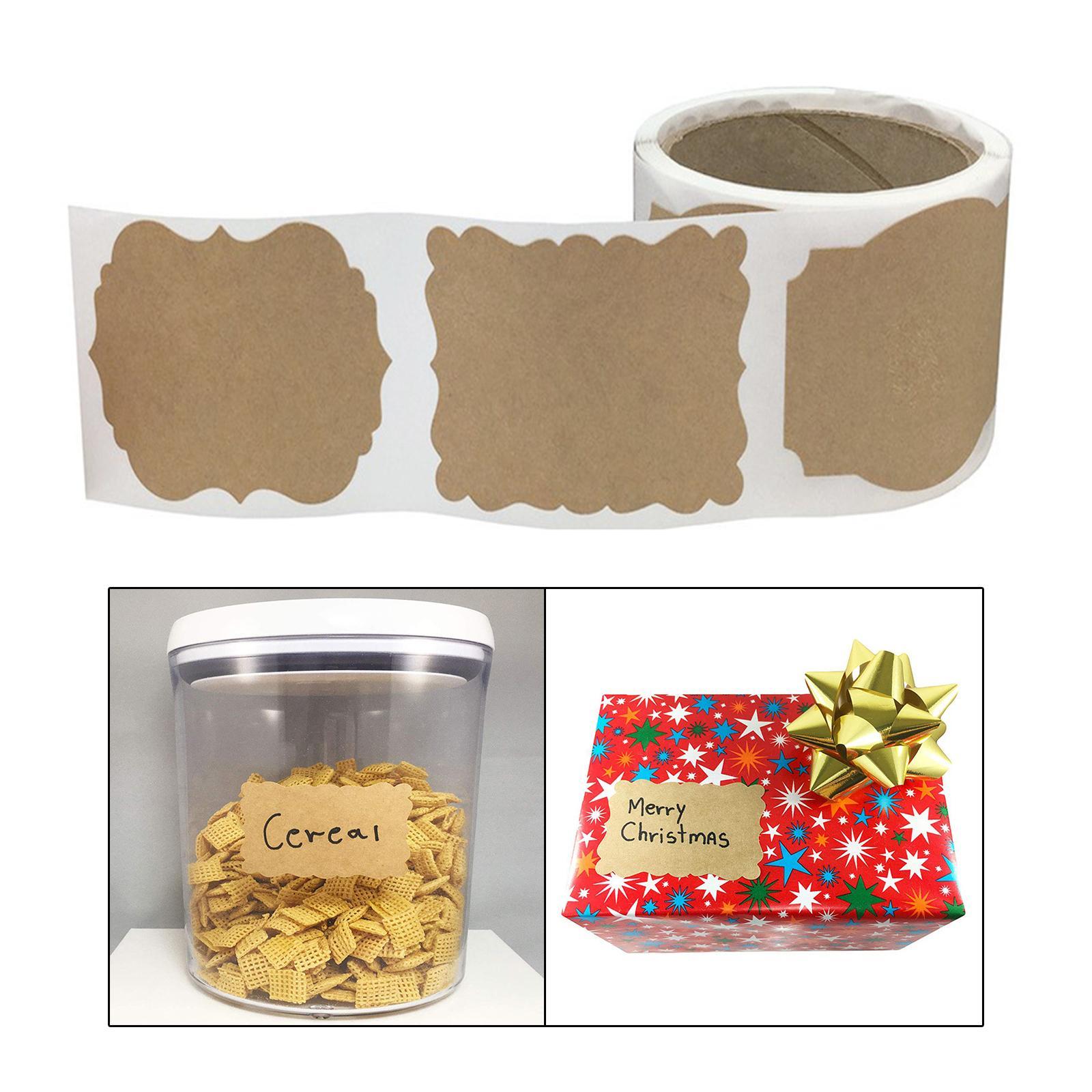 300x Kraft Stickers DIY Label Sticker for Spice Bottle Jars