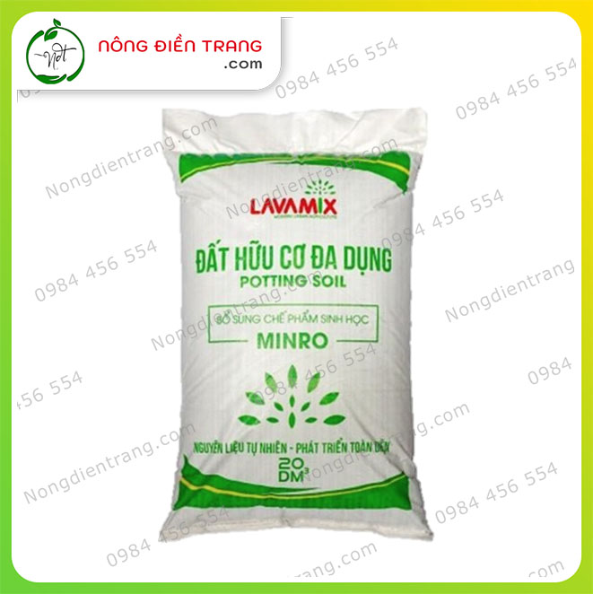 Đất Sạch Hữu cơ Đa dụng Lavamix Trồng Rau Hoa Kiểng - Bao 20dm3 (9-10kg) - Tiện Lợi Dễ Sử Dụng VTNN Nông Điền Trang