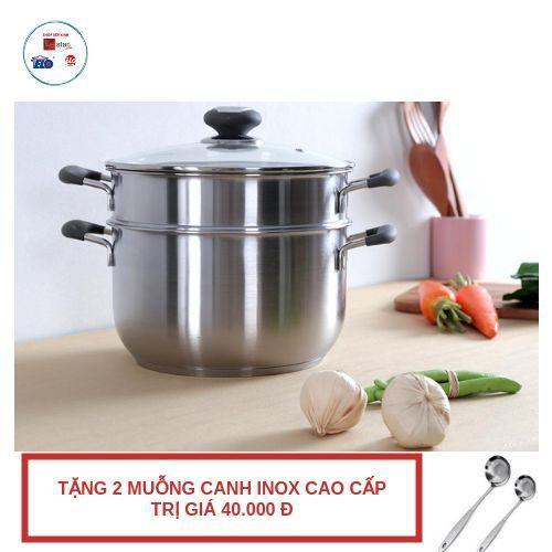 Bộ nồi xửng hấp cao cấp Fivestar 3 đáy từ quai silicon chống nóng 24cm ( tặng 2 muỗng canh )