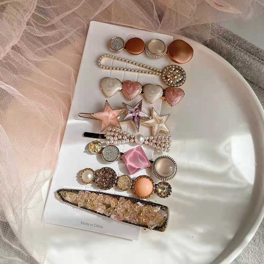 Set 5 Kẹp Tóc Ngọc Trai Đính Hạt