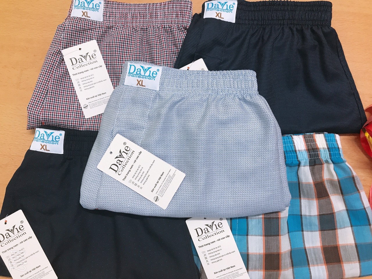 Combo 10 quần short mặc nhà nam Davie DVS01 vải kate 100% cotton màu ngẫu nhiên