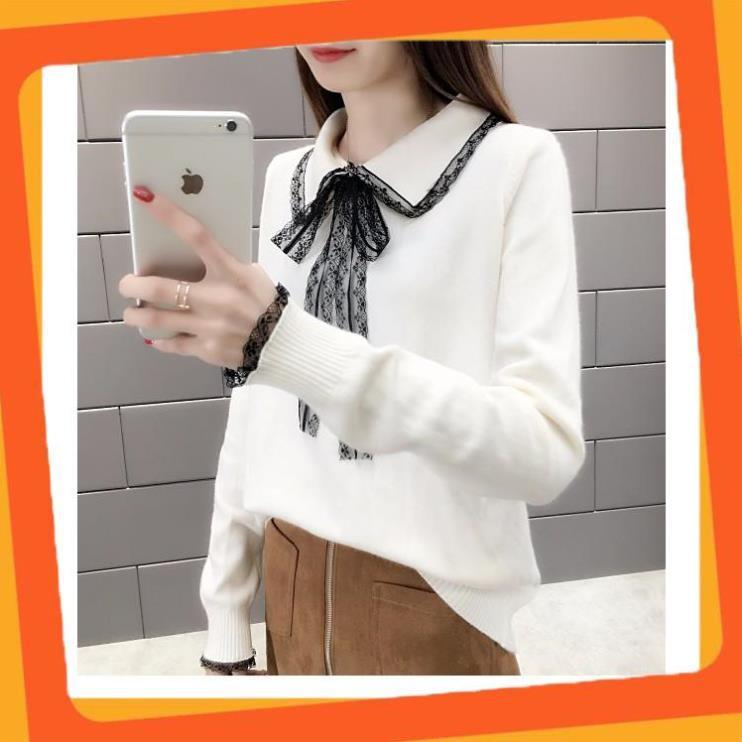 Áo len nữ siêu hot_nơ đen