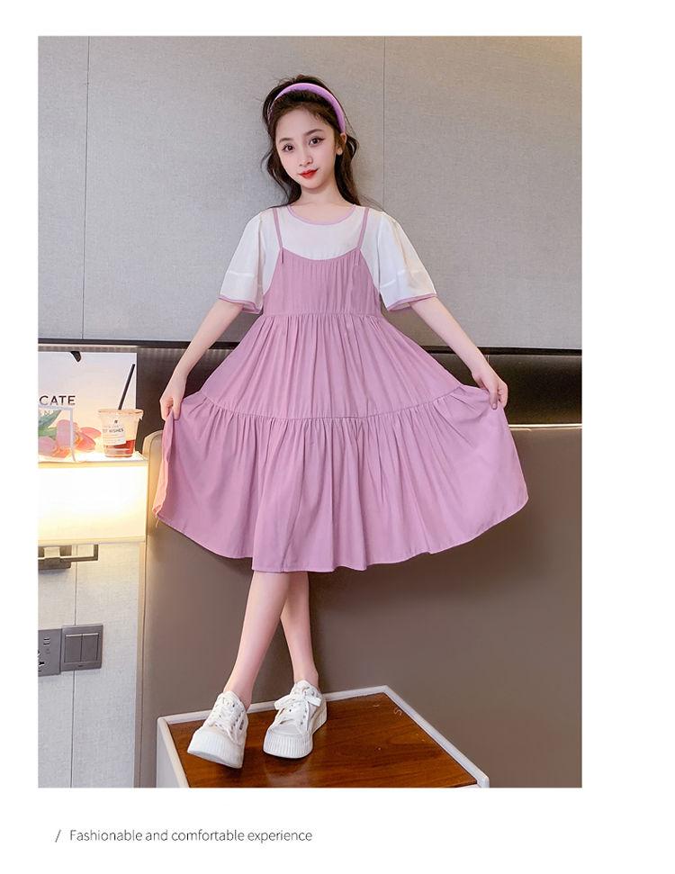 DIYIWEI Cô gái ăn mặc mùa hè 2023 phong cách phương Tây lớn bé lưới váy trẻ em mỏng giả hai váy công chúa