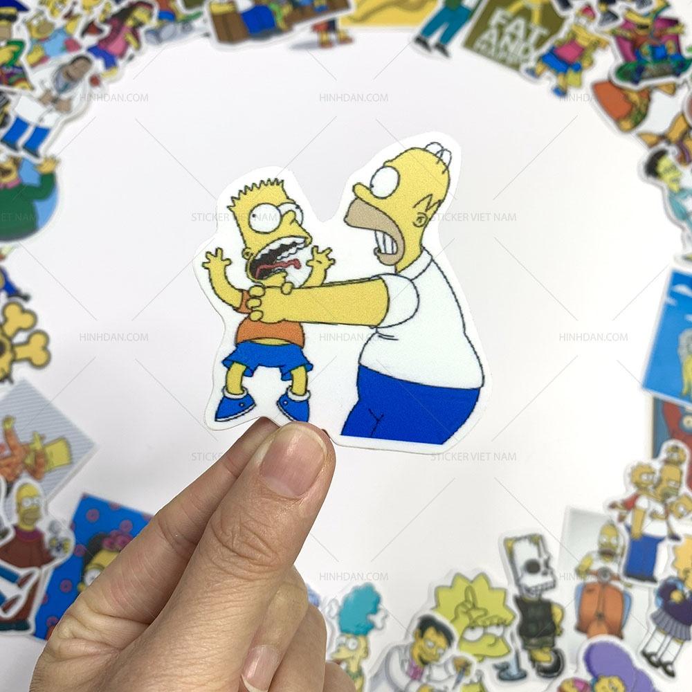 Sticker SIMPSON - THE SIMPSONS - Dán Trang Trí - Chất Liệu PVC Cán Màng Chất Lượng Cao Chống Nước, Chống Nắng, Không Bong Tróc Phai Màu