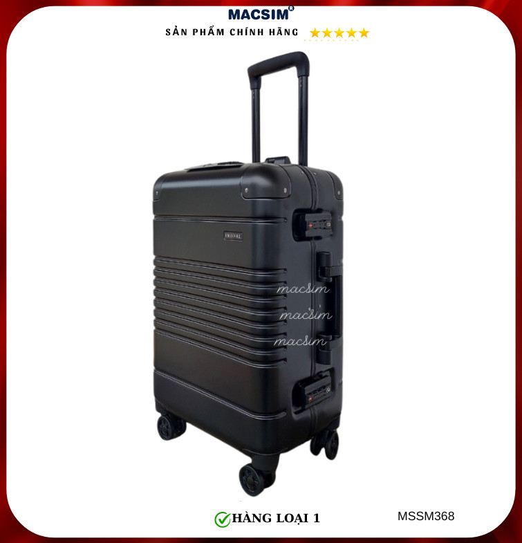 Vali cao cấp Macsim Smooire MSSM368cỡ 20 inch màu đen - Hàng loại 1