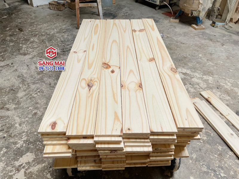 [MS123] Tấm gỗ thông dày 1,2cm x mặt rộng 10cm x dài 120cm + láng mịn 4 mặt