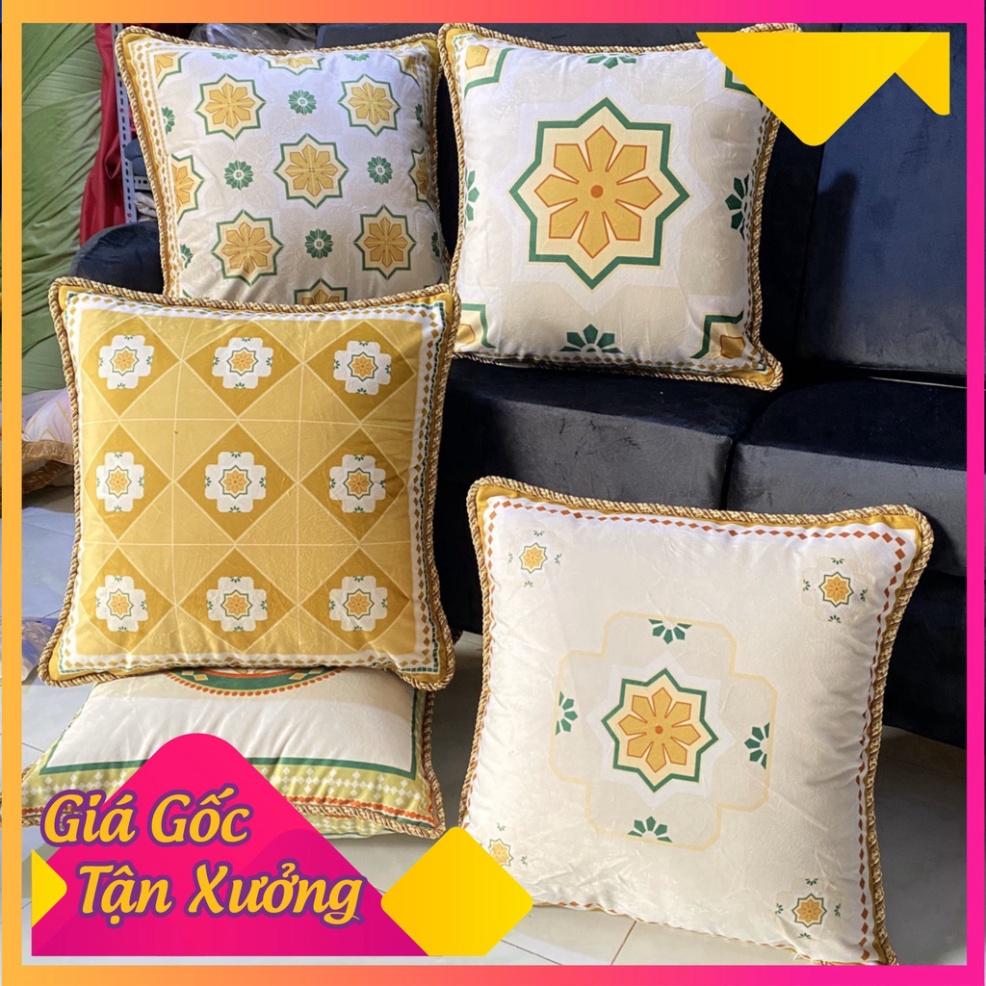 Gối Tựa Lưng Gối Tựa Sofa, Gối Vuông Trang Trí Hoa Văn Hiện Đại Kích Thước 45x45cm