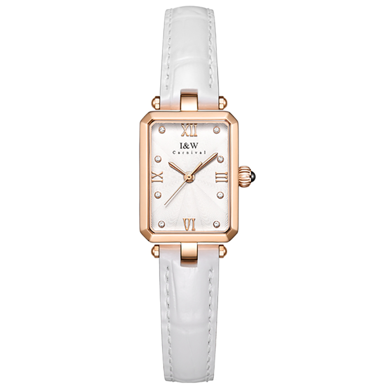 Đồng hồ nữ chính hãng I&amp;W Carnival 631L-D1,Kính chống xước,Chống nước 30m,bảo hành chính hãng,Máy điện tử(pin),mặt chữ nhật dây da
