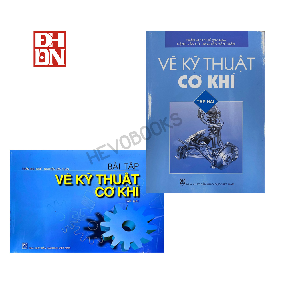 Combo Sách Vẽ kĩ thuật cơ khí tập 2 + Bài tập