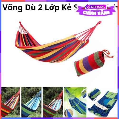 Võng Dù Vouller Kẻ Sọc Du Lịch 2 Lớp Dày Dặn, Chịu Lực Cao Size 180Cm X 80Cm (Giao Mẫu Ngẫu Nhiên) - Hàng Chính Hãng