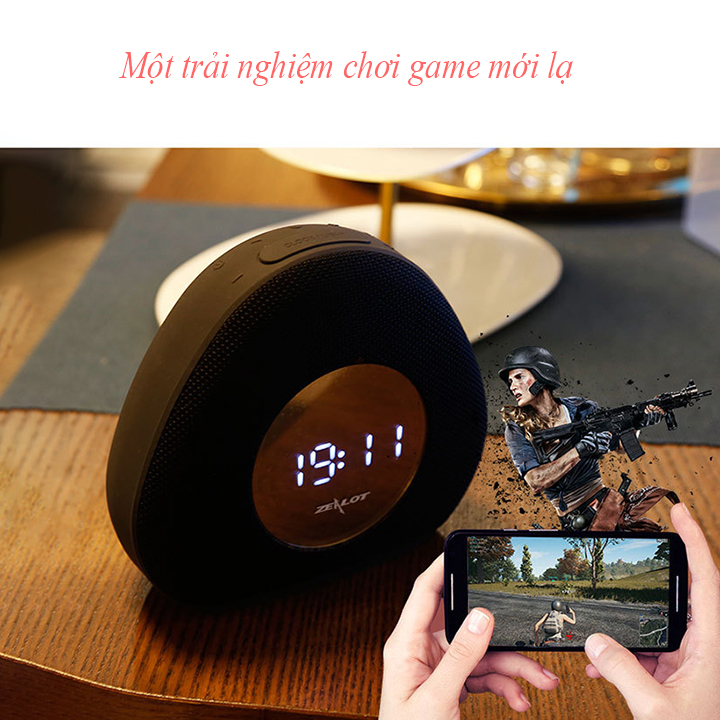 Loa bluetooth Zealot hàng chính hãng kiêm đồng hồ báo thức, đèn ngủ để bàn S23 âm thanh sống động tương thích điện thoại, laptop, máy tính...