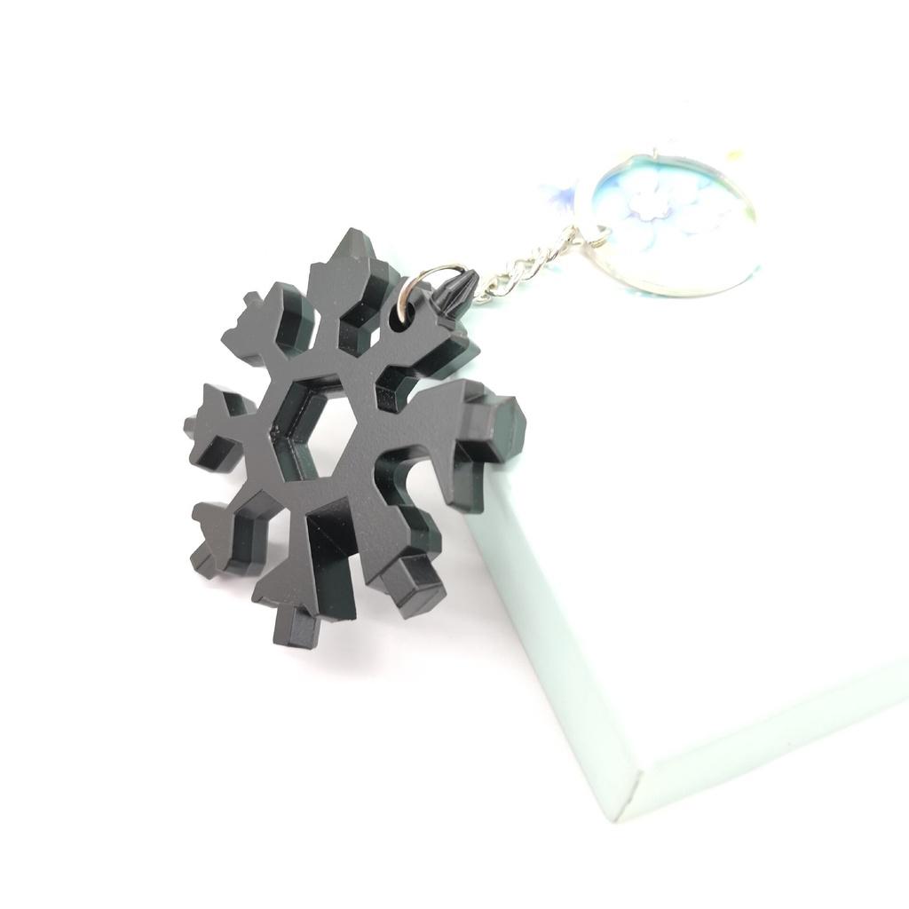 18 In 1 Snowflake Multi Pocket Tool Keychain Spanner Hex Wrench Multifunction Screwdriver Multipurpose Camp Survive Outdoor Hike