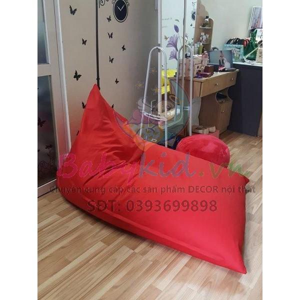Ghế lười dáng thuyền đơn màu, Size 120cm, vải kaki/da lộn, có xốp sẵn, 2 lớp