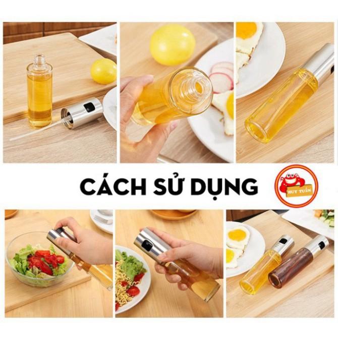 Bình xịt dầu ăn thủy tinh cao cấp dạng phun sương loại 100ml |