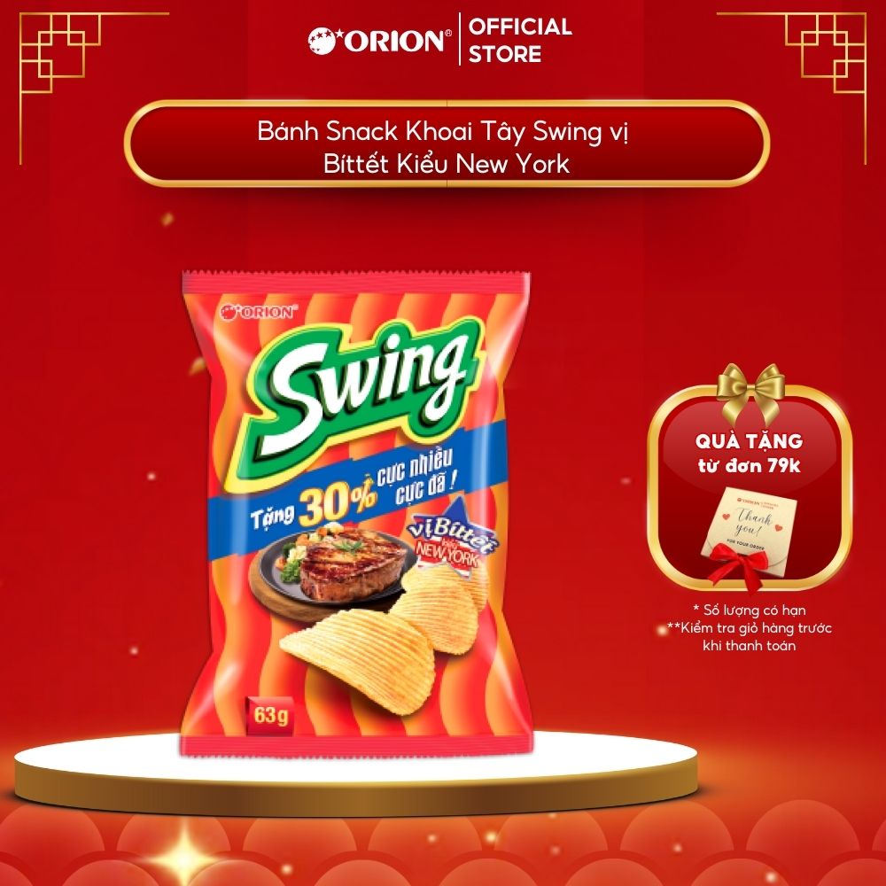 Bánh Snack ORION Khoai Tây Swing vị Bíttết Kiểu New York 63G