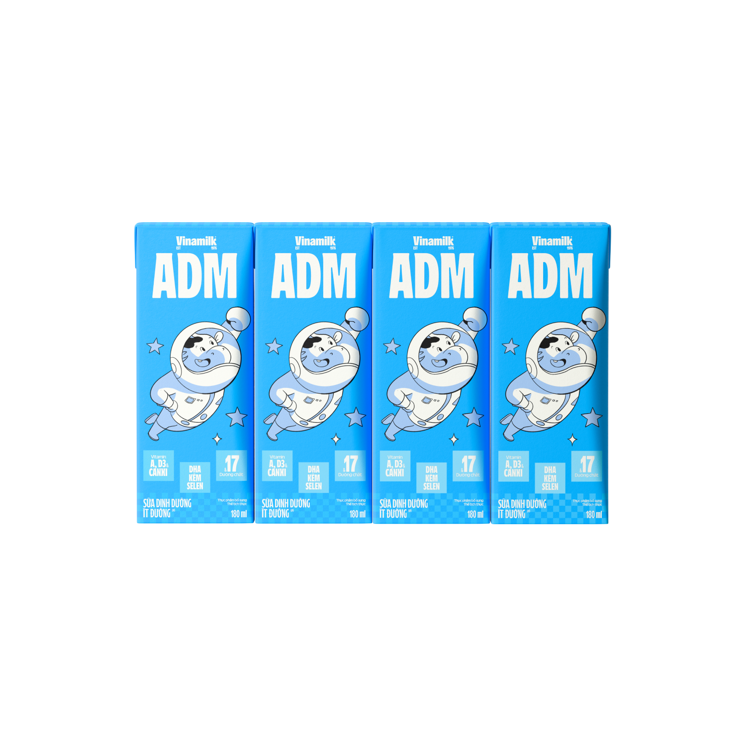 Sữa dinh dưỡng ít đường Vinamilk ADM - Thùng 48 hộp 180ml