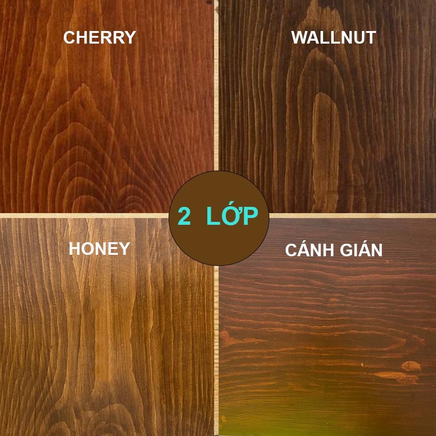 Sơn màu gỗ, sơn giả gỗ gốc nước - Watix Màu Lau - Lên vân gỗ,sơn gỗ màu cánh gián, cherry, honey, óc chó.
