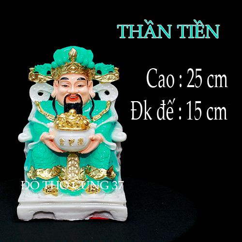 [ BỘ 3 ÔNG GẤM TRẮNG ] THẦN TÀI THỔ ĐỊA PHÚ QUÝ +THẦN TIỀN  [ COMPOSITE + BỘT ĐÁ ]