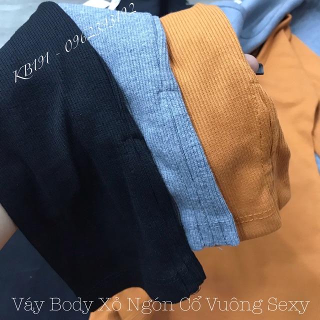 Váy Body Xỏ Ngón Cổ Vuông Sexy