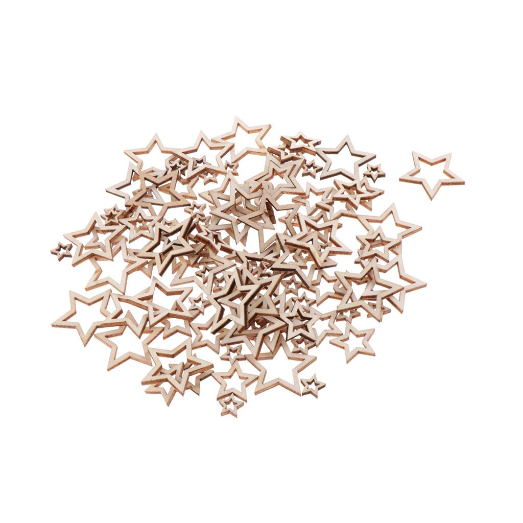100 Miếng Gỗ Tự Nhiên Chưa Hoàn Thành Cutout Lát Cho DIY Thủ Công Trang Trí