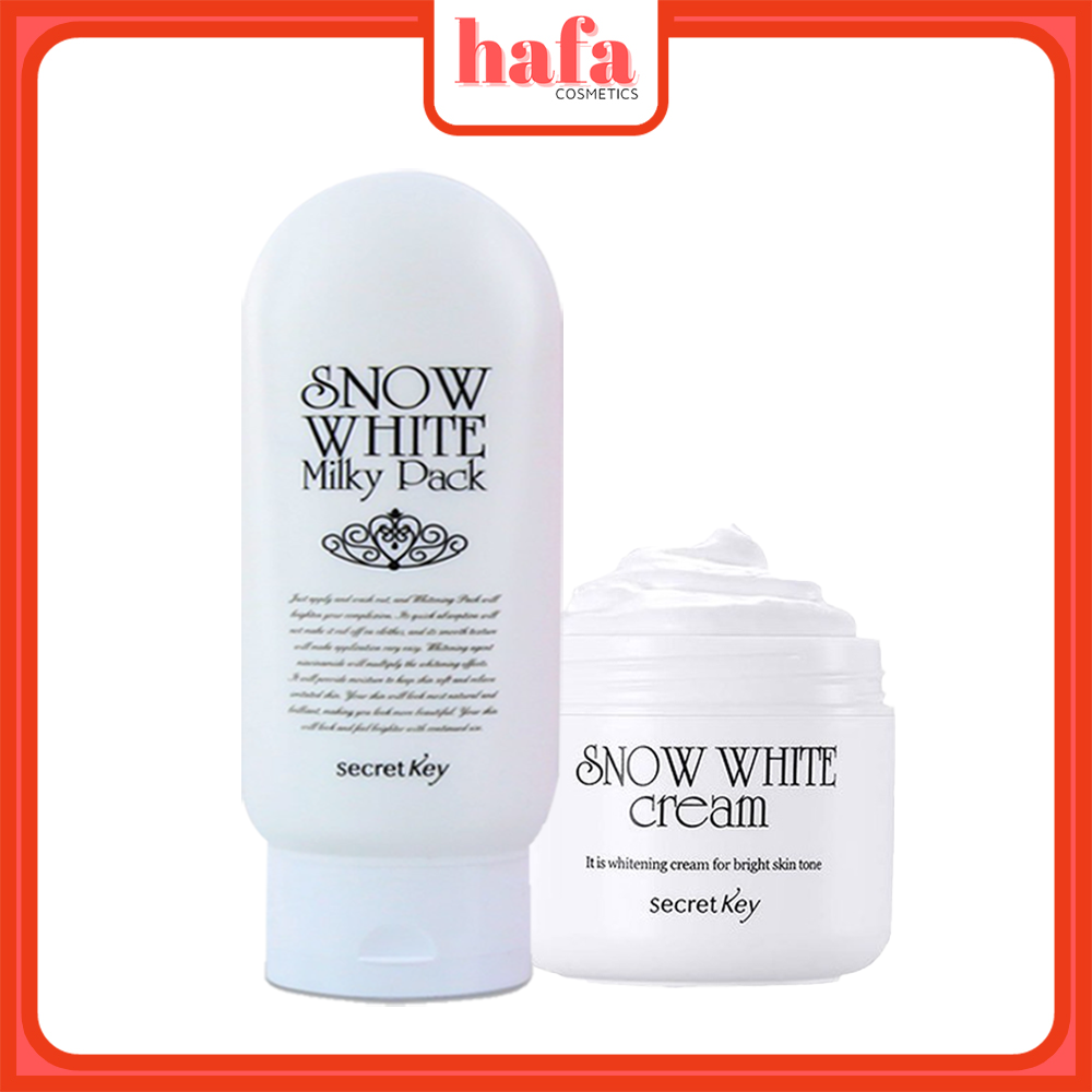 Bộ sản phẩm dưỡng trắng da toàn diện Secret Key (Snow White Cream 50g + Snow White Milky Pack 200g)