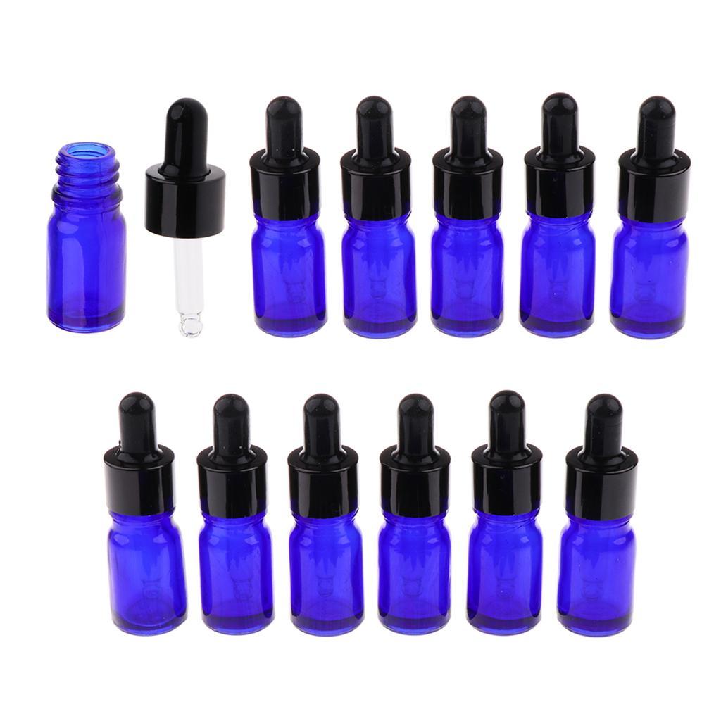 12 Pieces Empty Essential Oil Bottle Glass Liquid Dropper 5ML