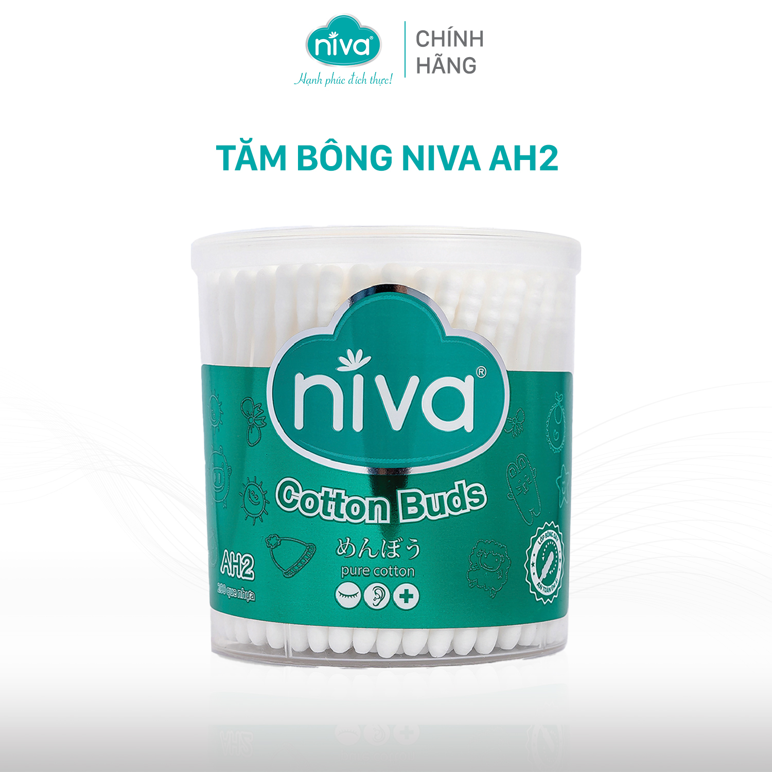 Tăm Bông NIVA Dành Cho Người Lớn Hũ 200 Que Nhựa Ah2