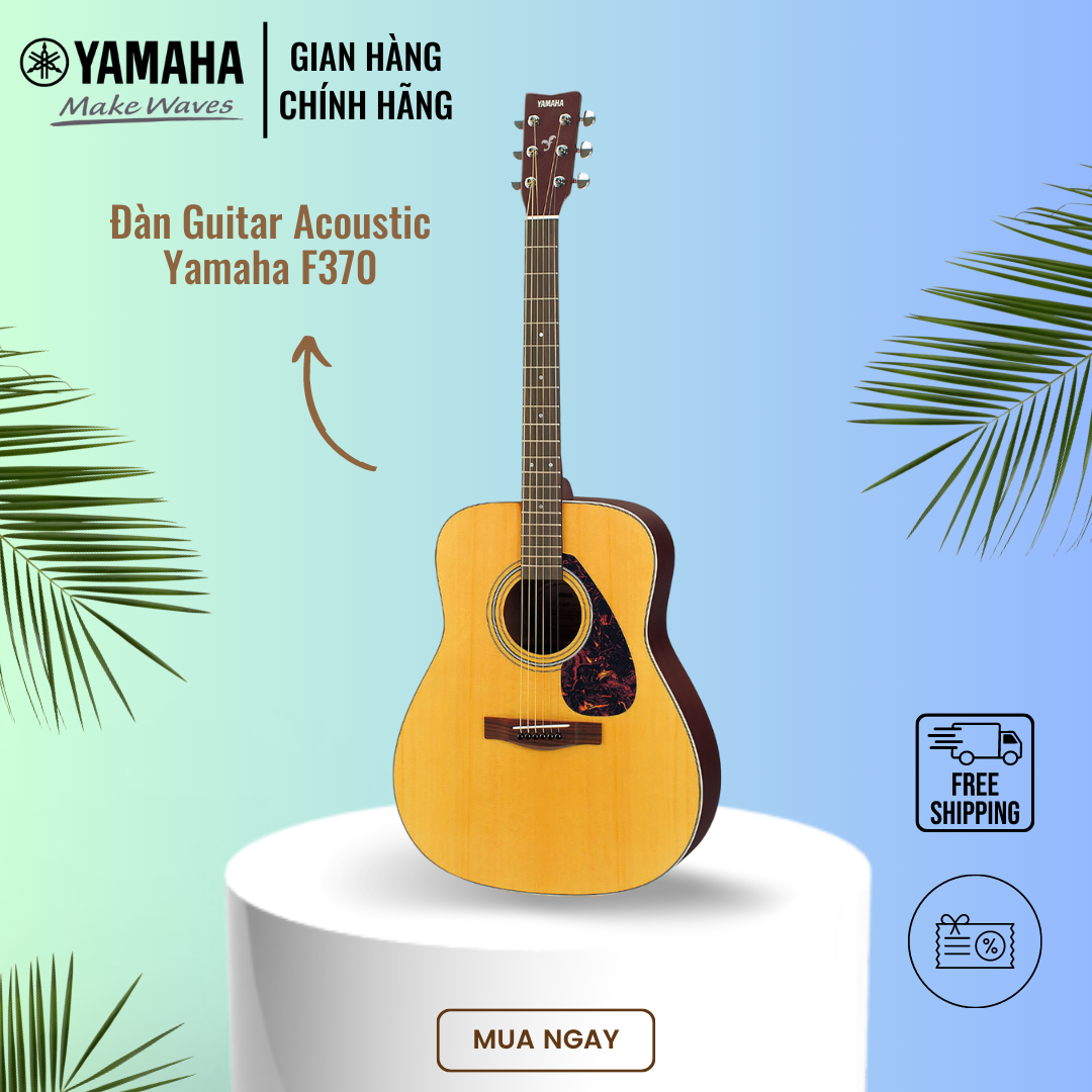 Đàn Guitar Acoustic YAMAHA F370 với kiểu dáng truyền thống, phù hợp cho người mới tập chơi đàn - Sản phẩm chính hãng