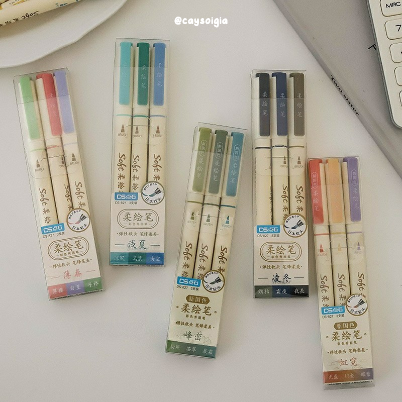 S55 - Bút viết calligraphy Soft Brush Sign Pen thư pháp hiện đại trang trí sổ bullet journal, tiêu đề, tựa bài