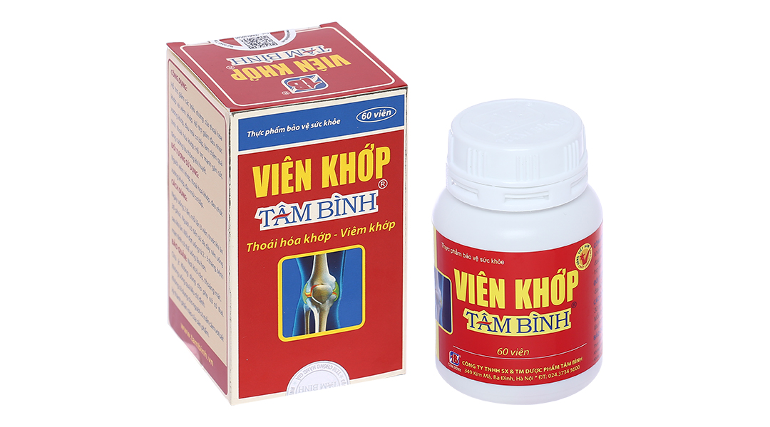 Viên khớp Tâm Bình hỗ trợ giảm thoái hóa khớp, viêm khớp Chai 60 viên - Nhà thuốc tây Dr Tâm