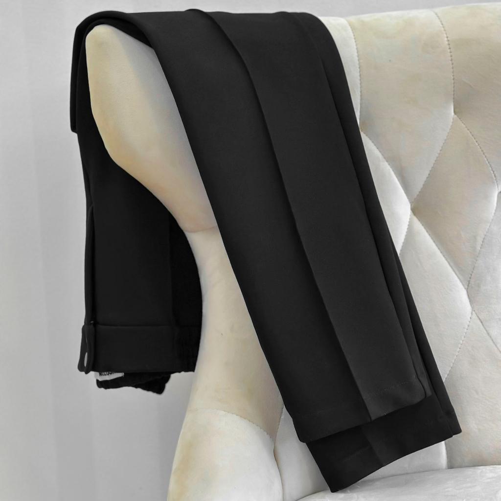 Quần Tây Dài Thun Nam BY COTTON Cotton Màu Đen