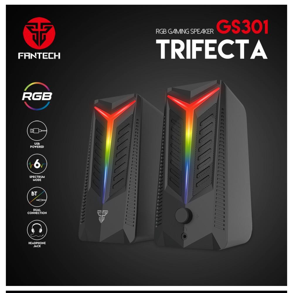 Loa Vi TÍnh Gaming Fantech GS301 TRIFECTA LED RGB 6 Chế Độ Hỗ Trợ Kết Nối Bluetooth 5.0 Và AUX 3.5mm - Hàng chính hãng