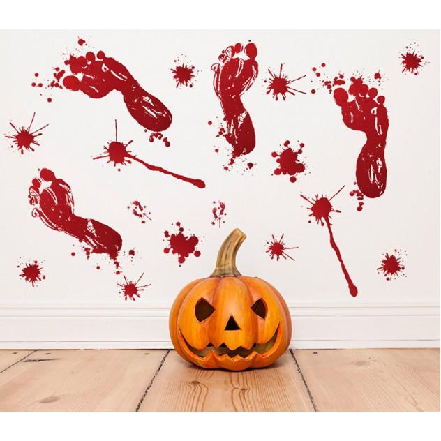 Decal trang trí tường - Halloween Bàn Chân Máu